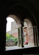 Archways framing the abbey