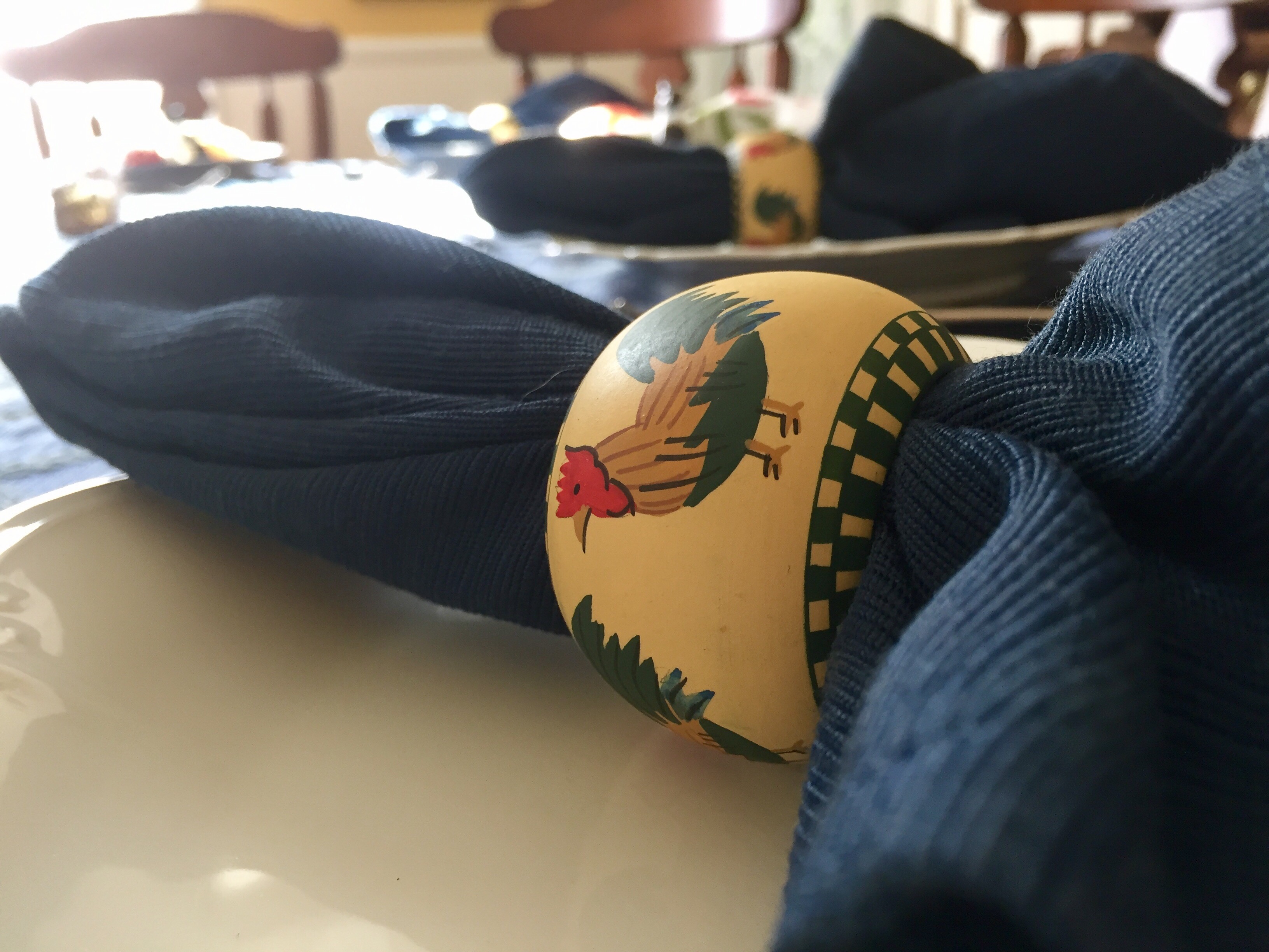 Chicken napkin rings to honor Locally Laid.